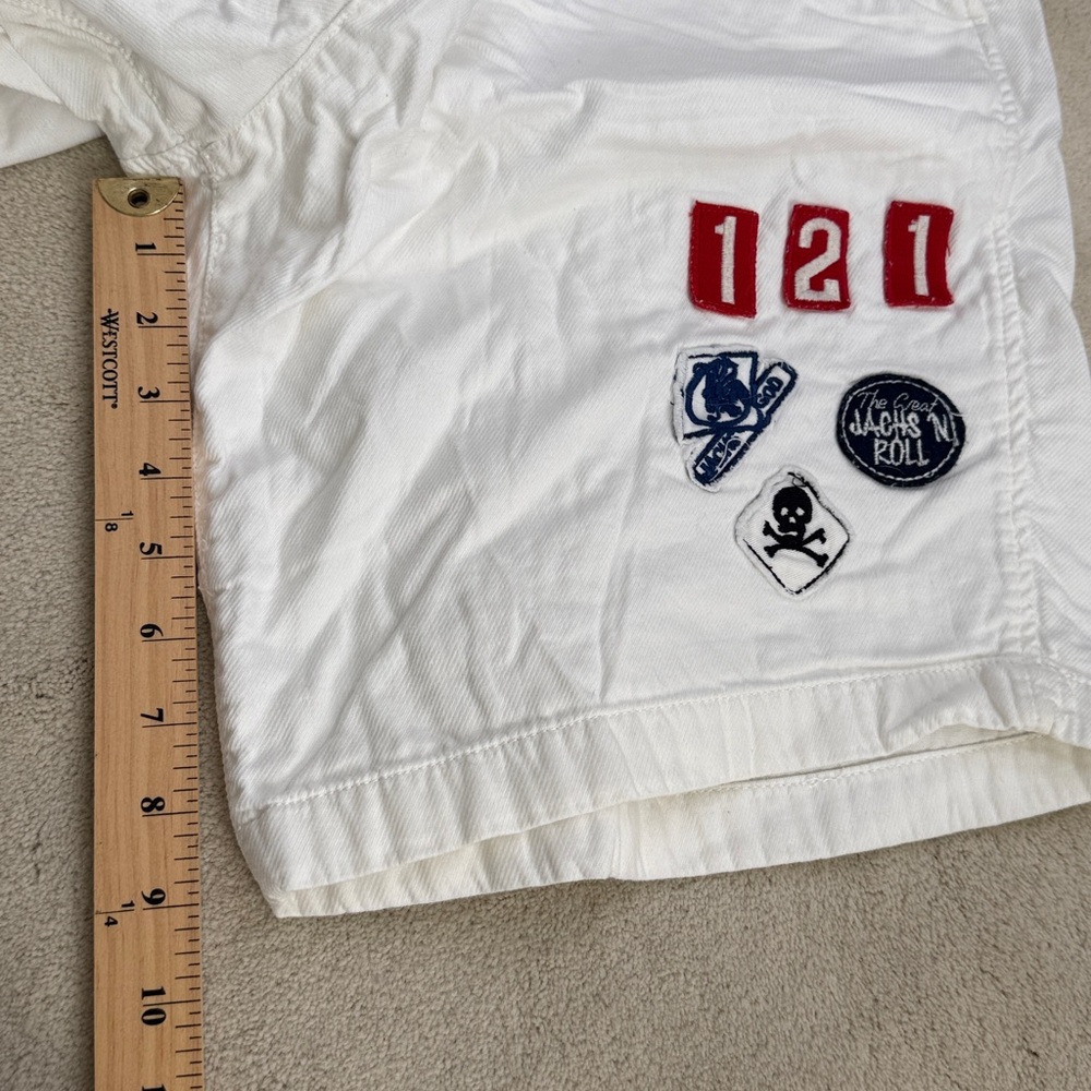 Jachs Just A Cheap Shirt Men’s White Denim Patches Shorts Waist 38 - Picture 8 of 10